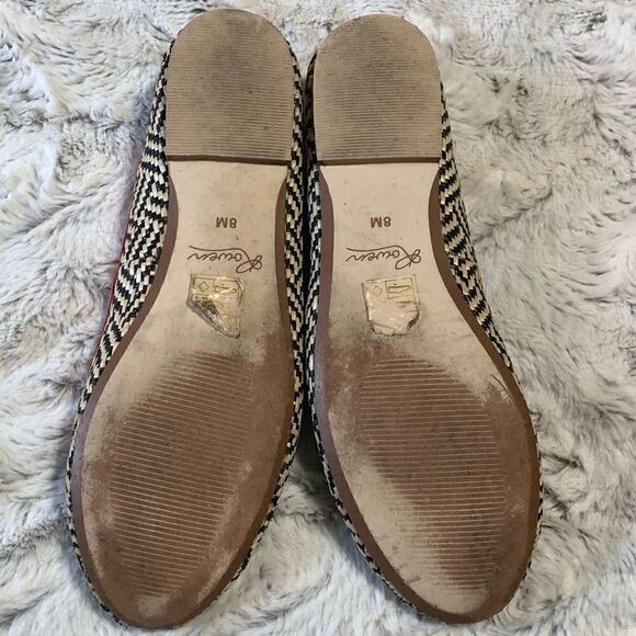 Rowen woven raffia ivory and black flats size 8M - Picture 8 of 10